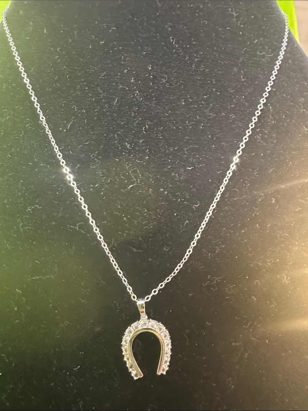 Silver Horseshoe Pendant Necklace - Women Jewelry